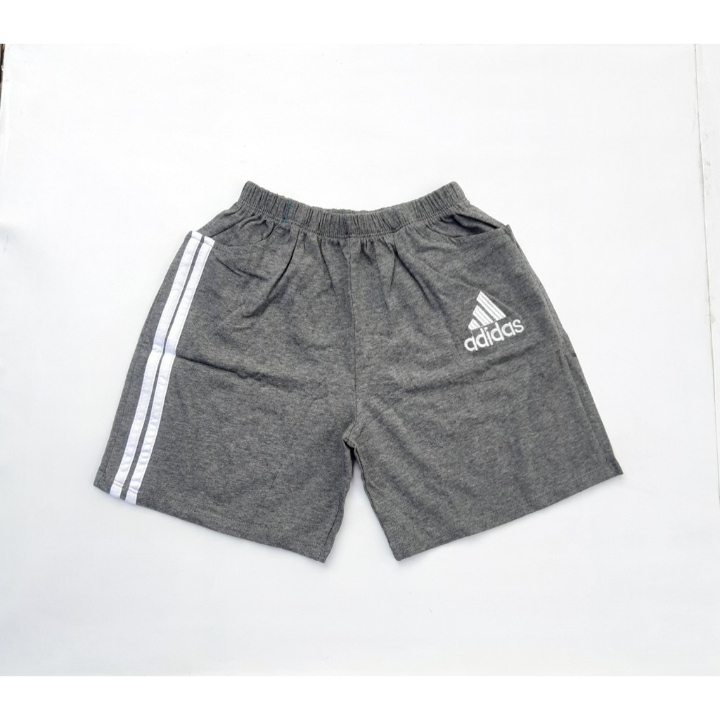 Quần cộc bé trai 7-12 tuổi vải cotton thêu logo adidas