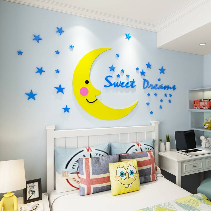 Star Cartoon 3D Stereo Dán tường Phòng khách Phòng ngủ Trẻ em Tường Tường Dán acrylic Trang trí trần