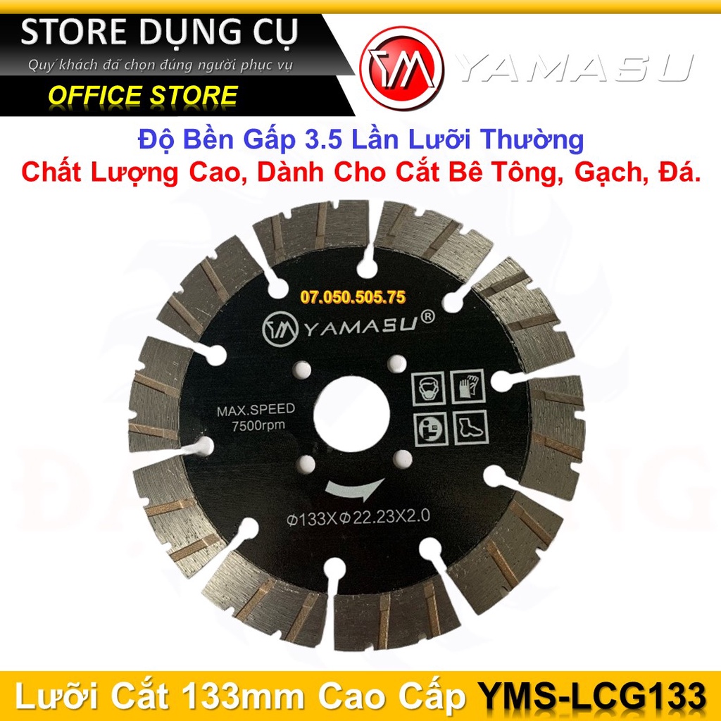 Lưỡi cắt bê tông cao cấp 133mm Yamasu YMS-LCG133 | Chuyên cắt rãnh tường độ bền cao gấp 3,5 lần lưỡi thông thường