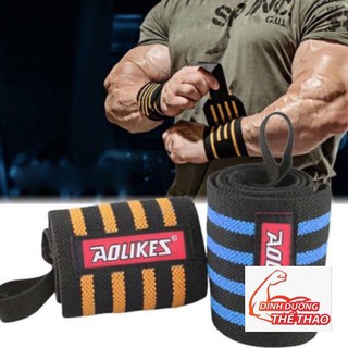 2 Chiếc Băng quấn cổ tay bảo vệ cổ tay Phụ Kiện thể thao Gym Aolikes Quấn cổ tay 2 sọc (1538)