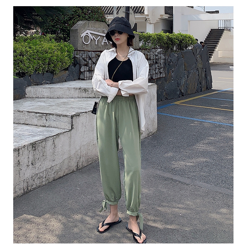 SUXI Quần legging vải chiffon kiểu dáng đơn giản thời trang mùa hè thoải mái cho nữ