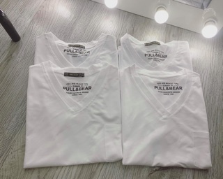 Áo thun cổ tim Pull&bear chất đẹp, dáng basic - kèm clip ảnh thật