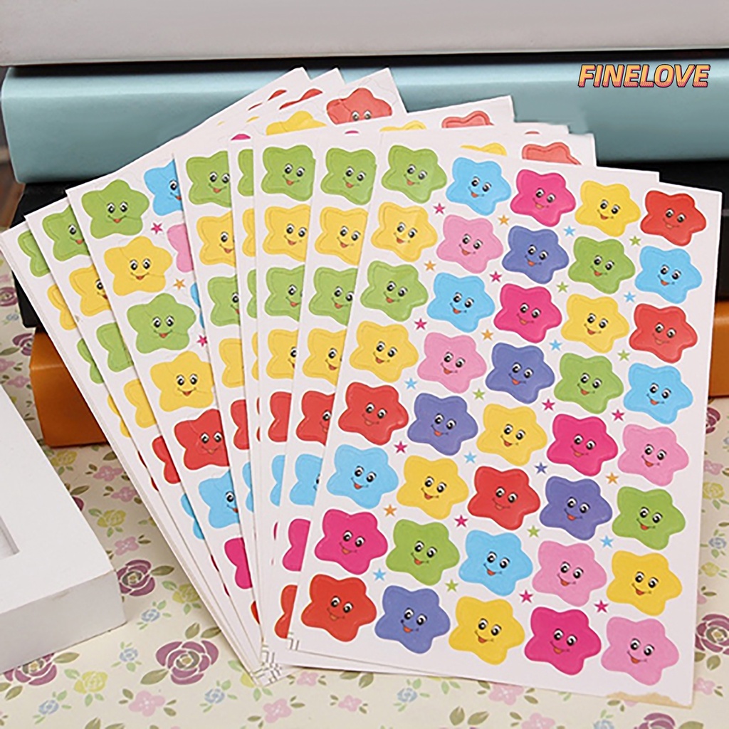 Sticker Dán Hình Ngôi Sao Mặt Cười Hoạt Hình Nhiều Màu Sắc Dành Cho Trẻ Em