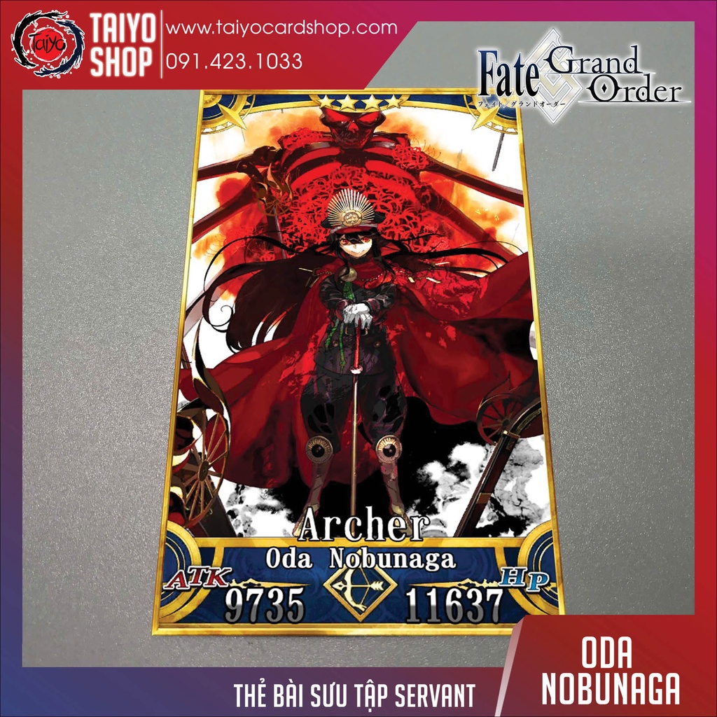 Thẻ bài custom card bánh xốp anime Fate/Grand Order FGO để sưu tầm tự chọn Oda Nobunaga