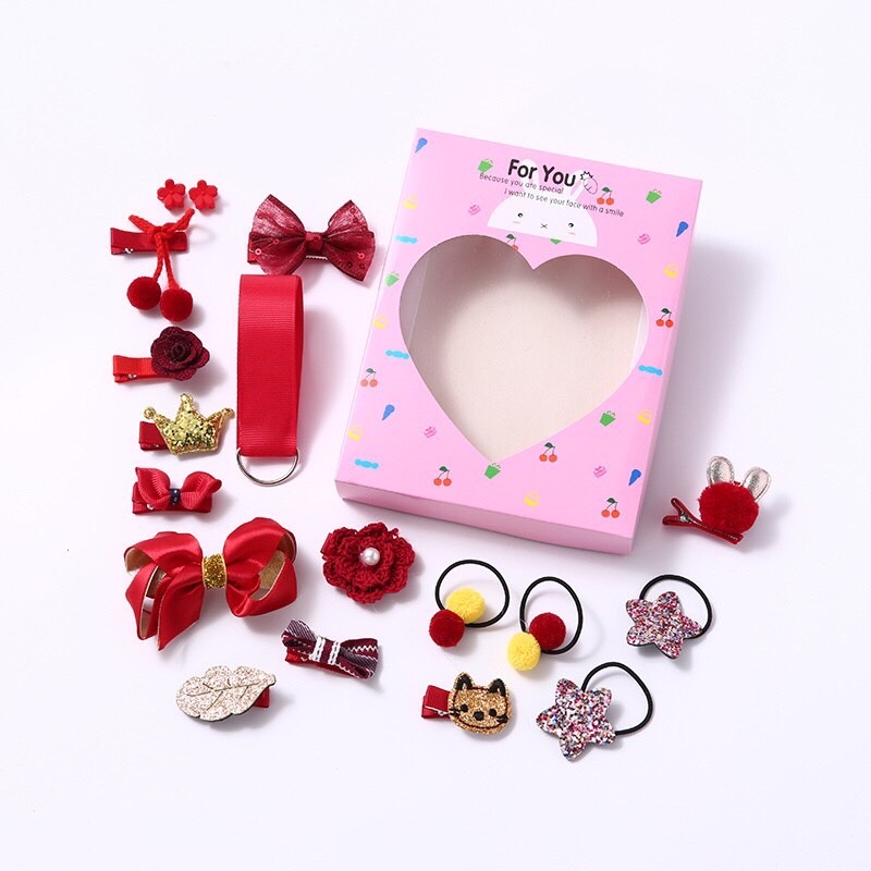 Set kẹp tóc cho bé, hộp quà sinh nhật bé gái, bộ kẹp tóc bé gái đẹp
