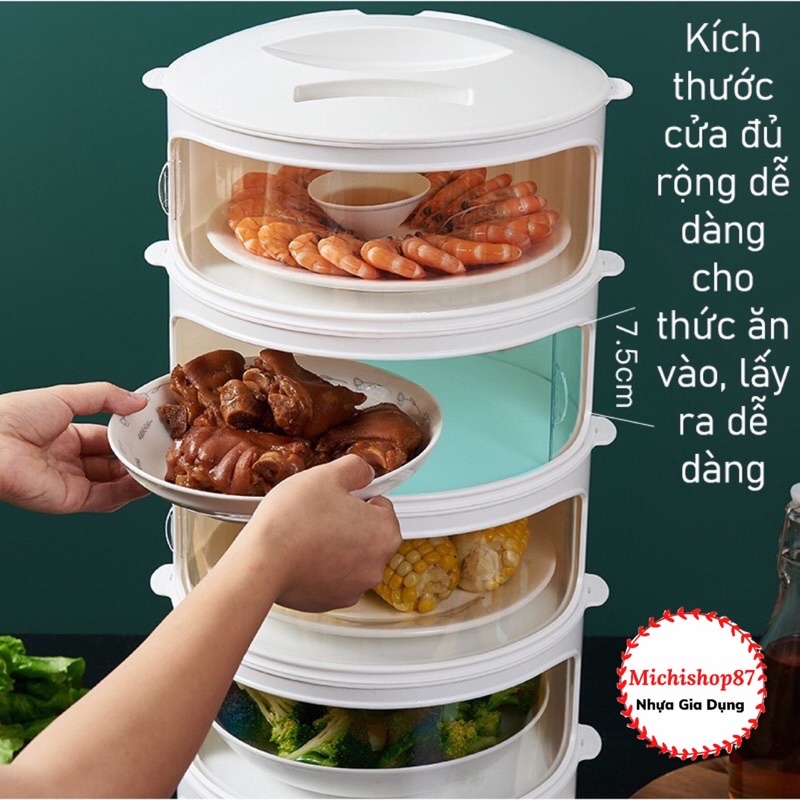 Lồng Bàn 5 Tầng Giữ Nhiệt Đa Năng, Lồng Bàn Chống Bụi, Côn Trùng An Toàn Sạch Sẽ