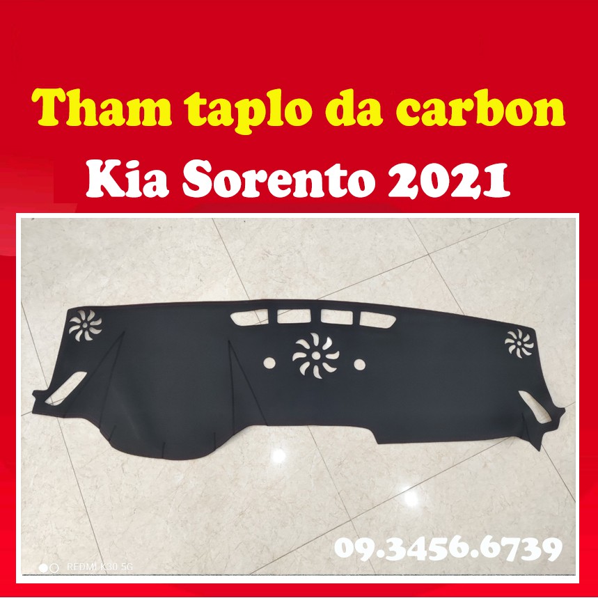 Thảm Taplo Da Carbon Xe Kia Sorento 2021 Cao Cấp có chống trượt