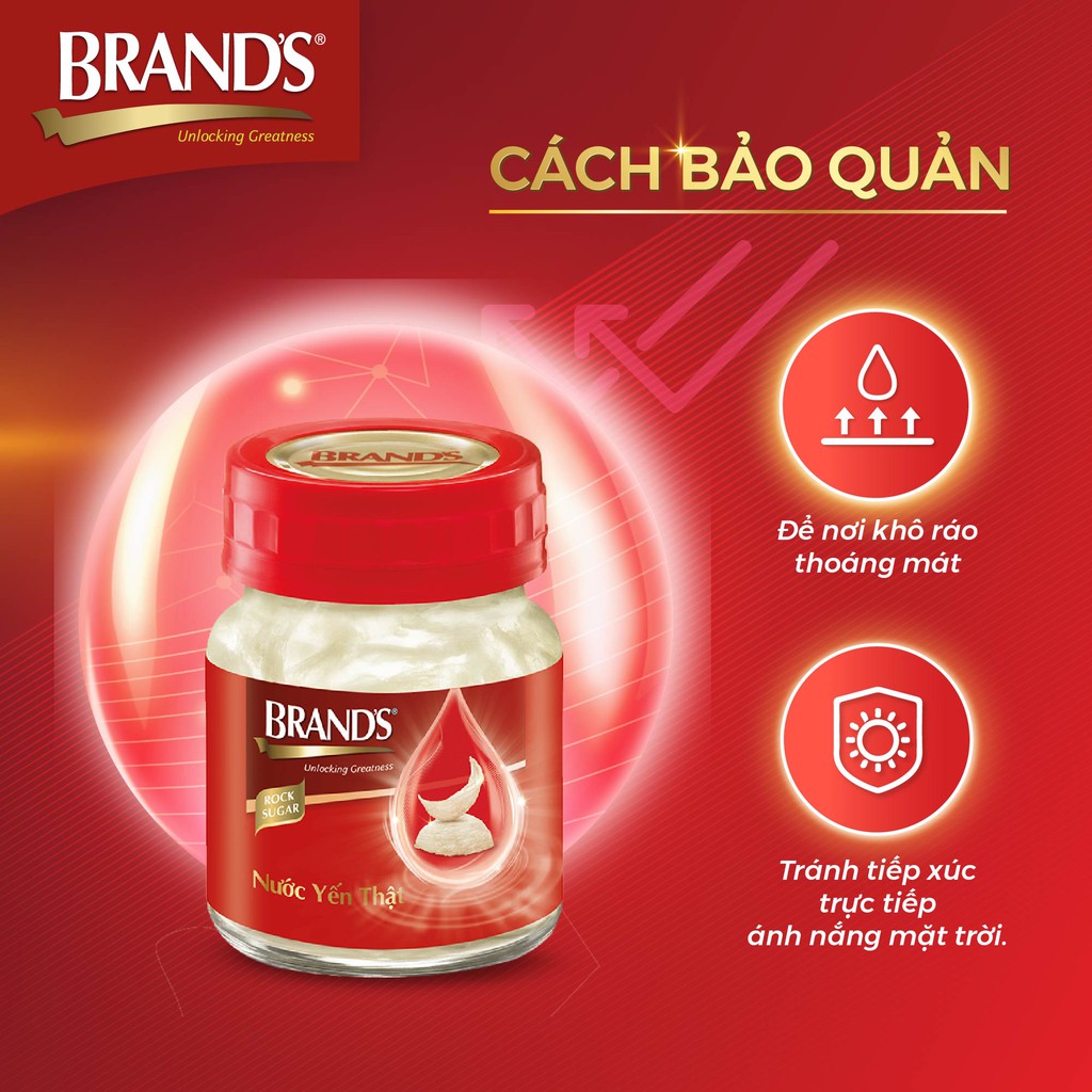 [Mã FMCGMALL giảm 8% đơn 250k] Hộp 6 Chai Nước Yến Thật BRAND'S Đường Phèn (42ml/Chai)