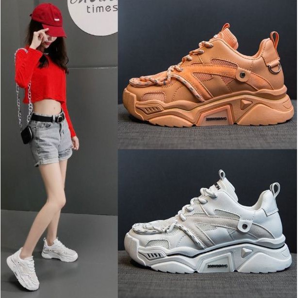 Giày sneaker nữ phối lưới cực êm và thoáng khí GN10 - trắng