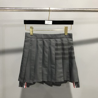 Chân váy Thom Browne nữ xám phối kẻ ngang