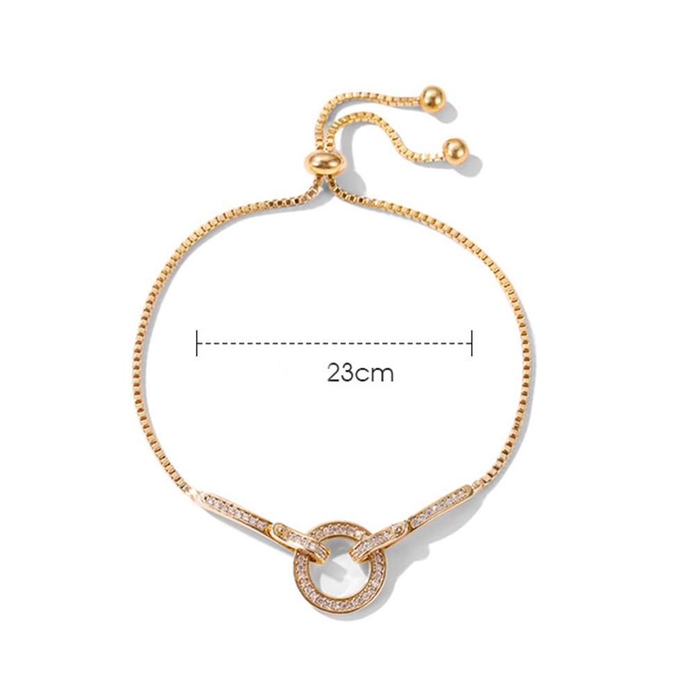 QQMALL Qqmall Vòng Tay Hàn Quốc Đơn Giản Đính Khối Lấp Lánh Có Thể Điều Chỉnh