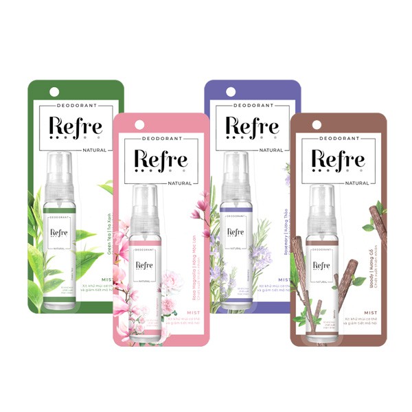 Xịt Khử Mùi Chiết Xuất Thiên Nhiên Refre Natural Mist 30ml