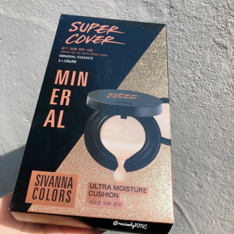 Phấn nước dạng khoáng che khuyết điểm Super Cover Sivanna Mineral kèm lõi phụ, sỉ 199k/Thái Lan HF564