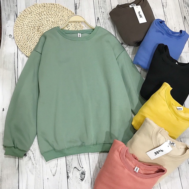 Áo Tay Dài Color Hoodie hàng nhập quảng châu đủ màu chất vải ni lót lông dày from chuẩn from rộng - áo couple áo đôi