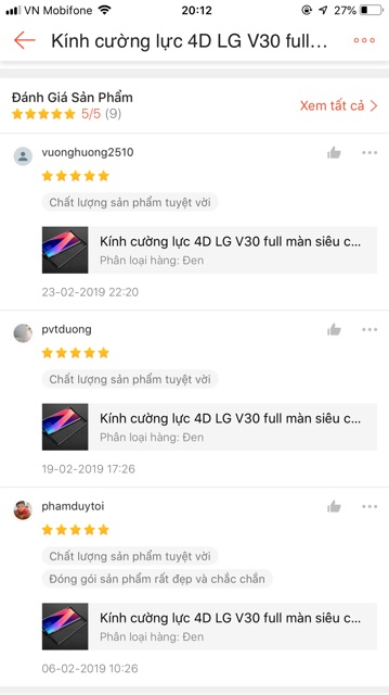 Kính cường lực 4D LG V30 full màn siêu cứng (đen)