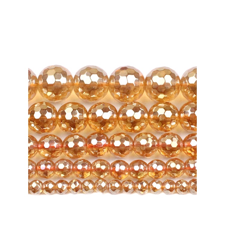 Đá Tự Nhiên Mặt Vàng Hematite Hạt Rời Miếng Đệm Hạt Trang Sức Làm DIY Vòng Cổ Vòng Tay Phụ Kiện 2 / 3 / 4 / 6 / 8 / 10mm