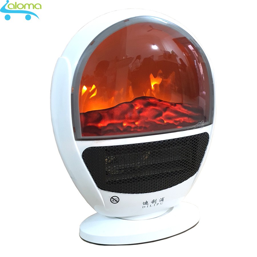 (BH 1 năm) Máy sưởi ấm kèm màn hình 3D ngọn lửa DILIPU GH-906 làm ấm và thổi gió 1500W để bàn sang trọng