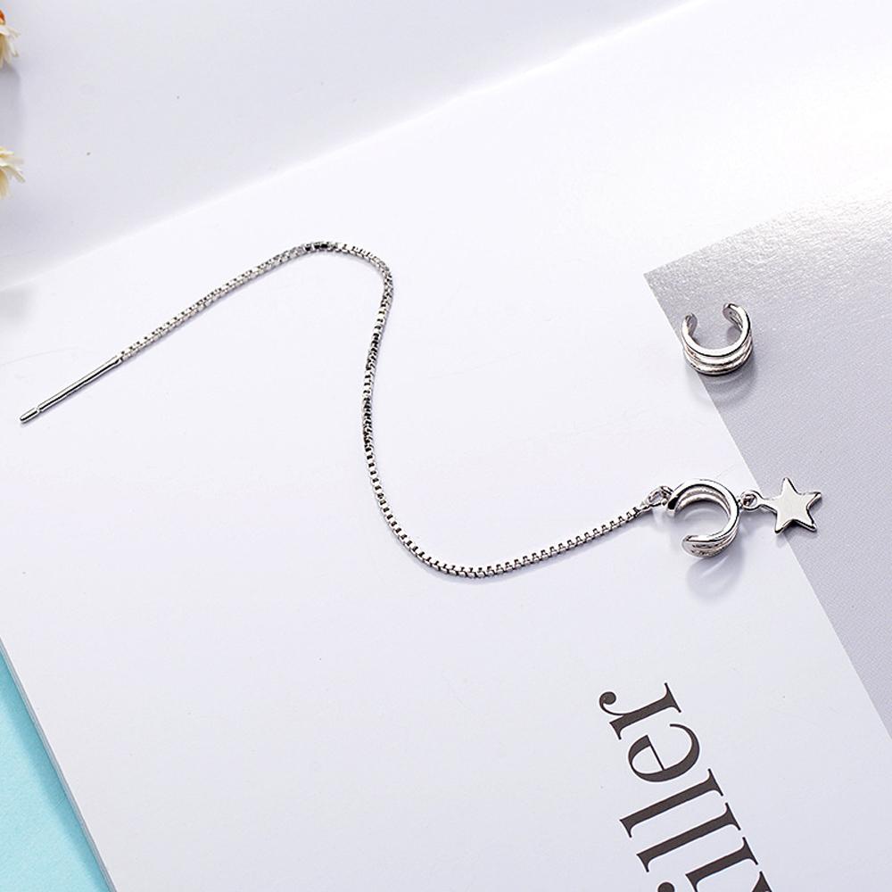 Khuyên Kẹp Vành Tai Dáng Dài Nhiều Lớp Họa Tiết Ngôi Sao Thời Trang Mới Cho Nữ