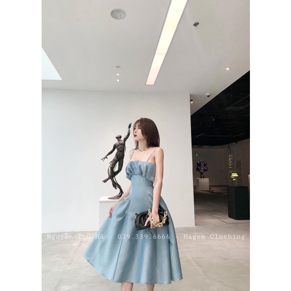 Váy tacfa 2 dây nhún bồng ngực siêu hach dáng