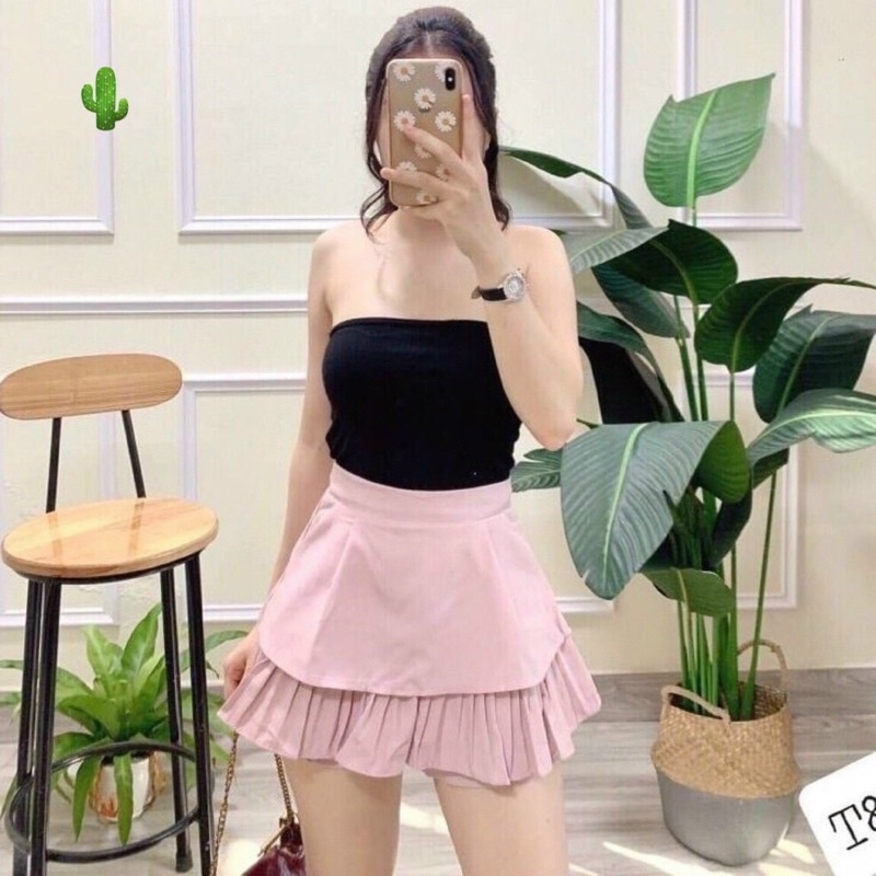 Chân váy xếp ly 2 tầng và 3 tầng, chân váy ngắn xòe siêu xinh siêu rẻ có túi và quần trong alohashop91