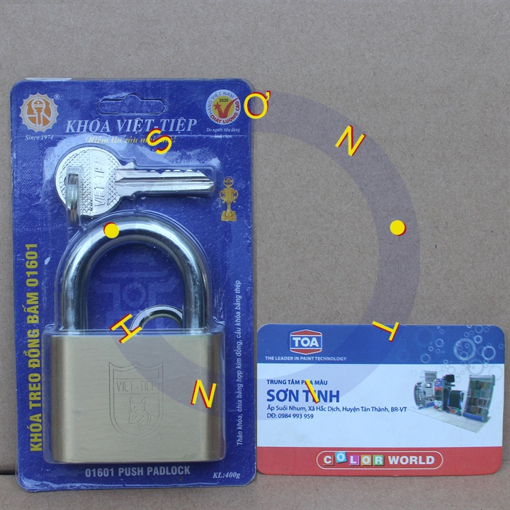 Khóa VIỆT TIỆP treo đồng bấm 01280 0138 MB 0152 01601