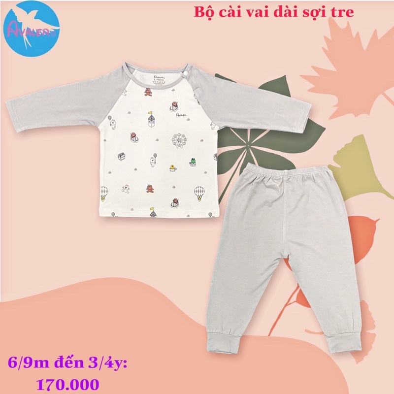 Bộ Avaler cài vai dài tay chất sợi tre