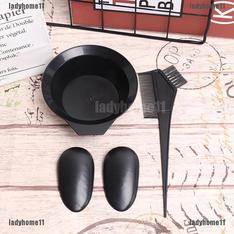 (ladyhome11) Bát Nhựa Trộn Màu Nhuộm Tóc Kèm 3 Dụng Cụ Hỗ Trợ Tạo Kiểu Tóc