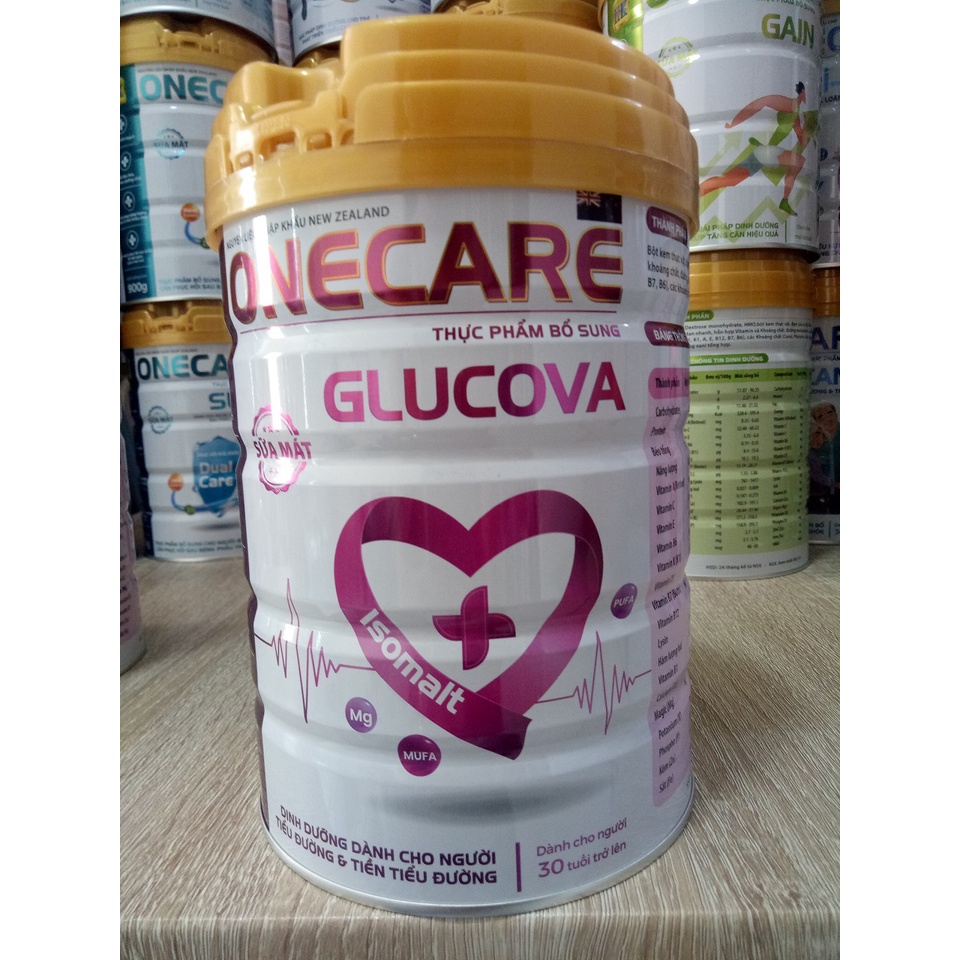 Sữa mát dành cho người tiểu đường Onecare Glucova 900g - Dễ tiêu hóa, Ngừa táo bón