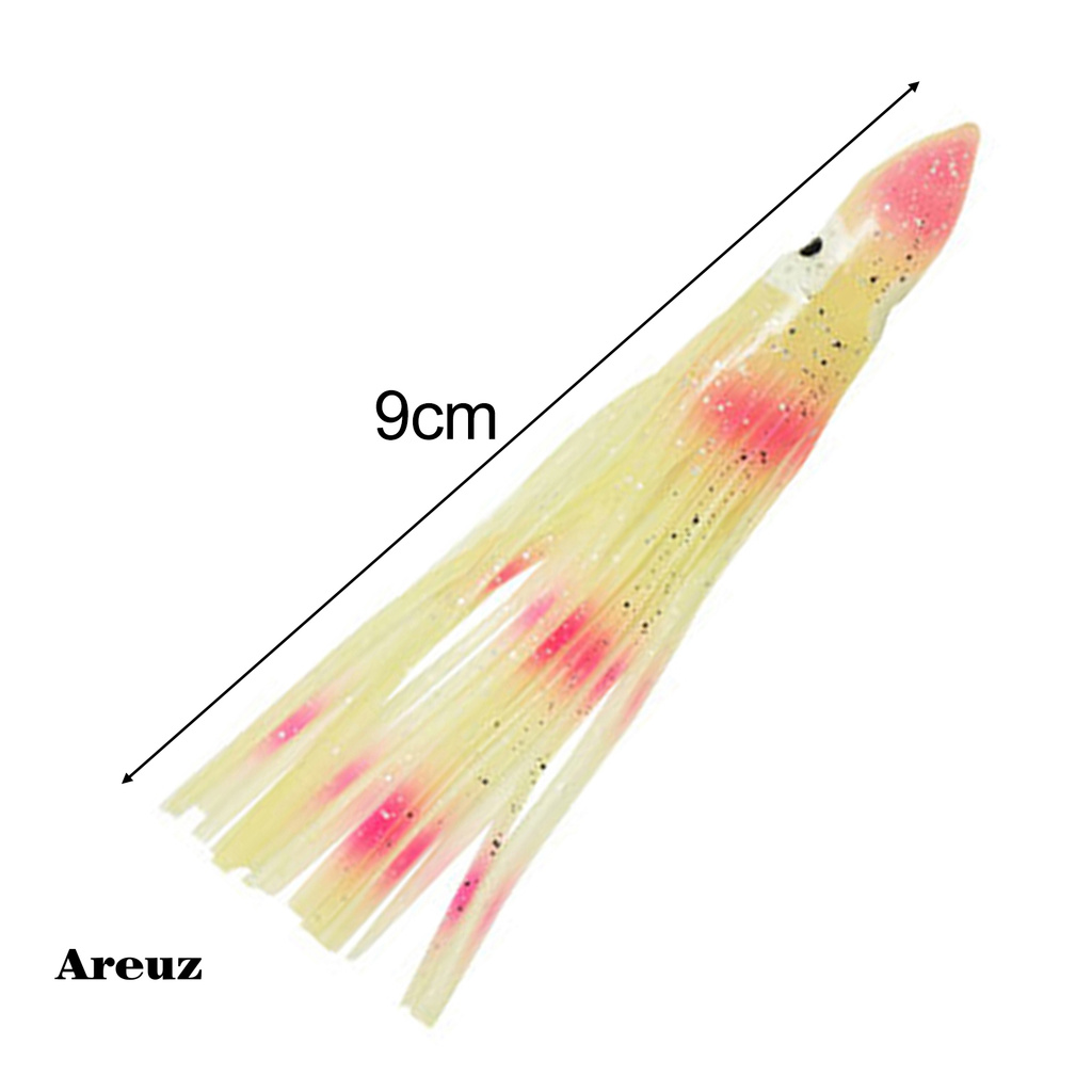 Bộ 5 Mồi Câu Cá Giả Hình Bạch Tuộc Mềm Phát Sáng 9cm