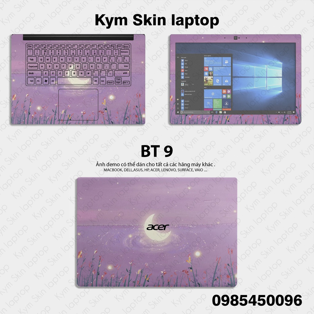 Khung Cảnh Ánh Trăng - Skin Dán Laptop Cắt Sẵn Theo Từng Máy - Decal dán laptop