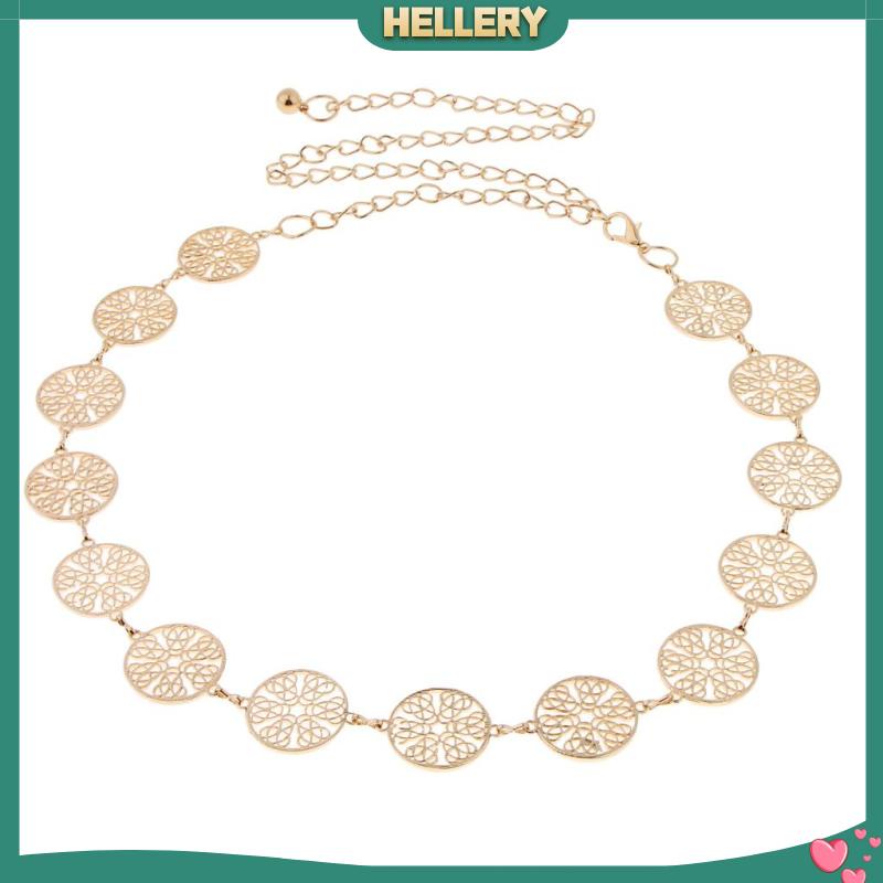 Thắt lưng dây xích mặt đồng xu vàng thời trang cho nữ