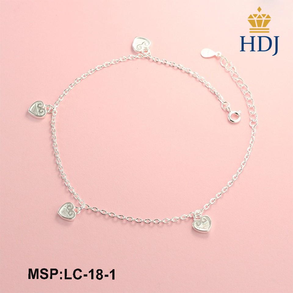 Lắc chân nữ bạc hình trái tim đính đá đơn giản trang sức cao cấp HDJ mã LC-18-1 Hàng Xuất Khẩu | BigBuy360 - bigbuy360.vn