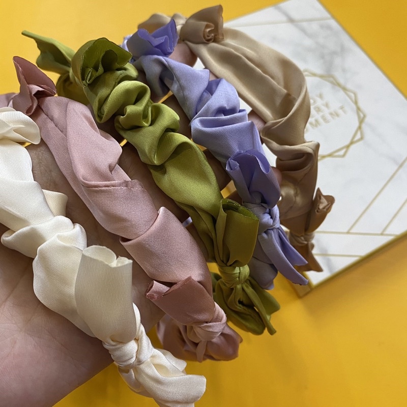 Bờm tóc chất lụa nơ cao cấp