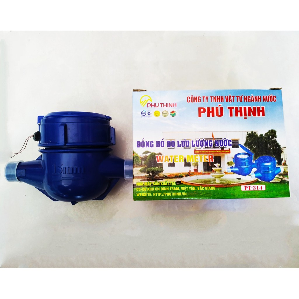 Đồng hồ nước nhựa Phú Thịnh bảo hành 12 tháng