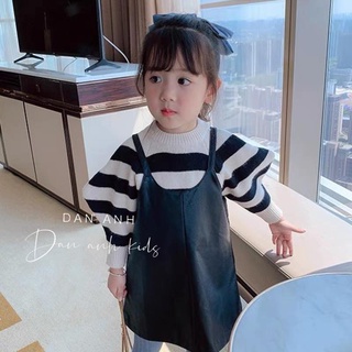 Set áo len váy da korea cho bé gái