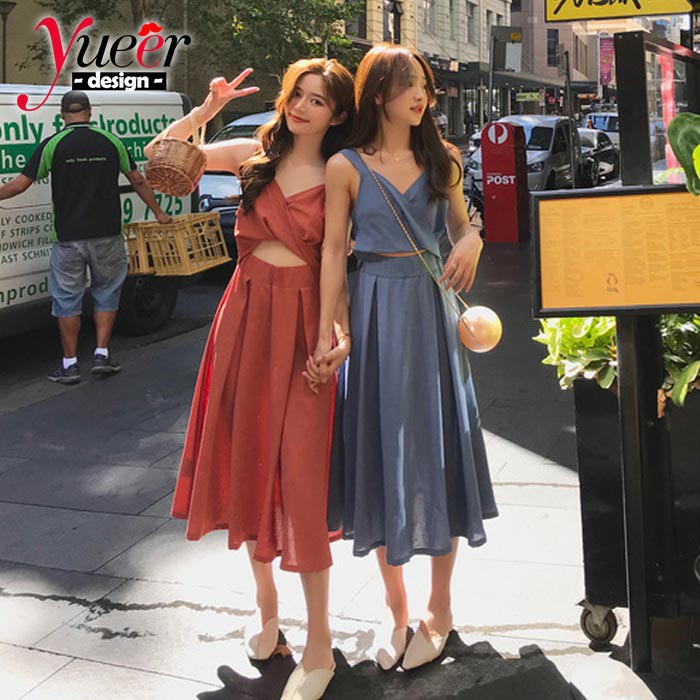 Đầm Dáng Dài Thiết Kế Dây Đan Chéo Thời Trang Dễ Thương Cho Nữ | BigBuy360 - bigbuy360.vn