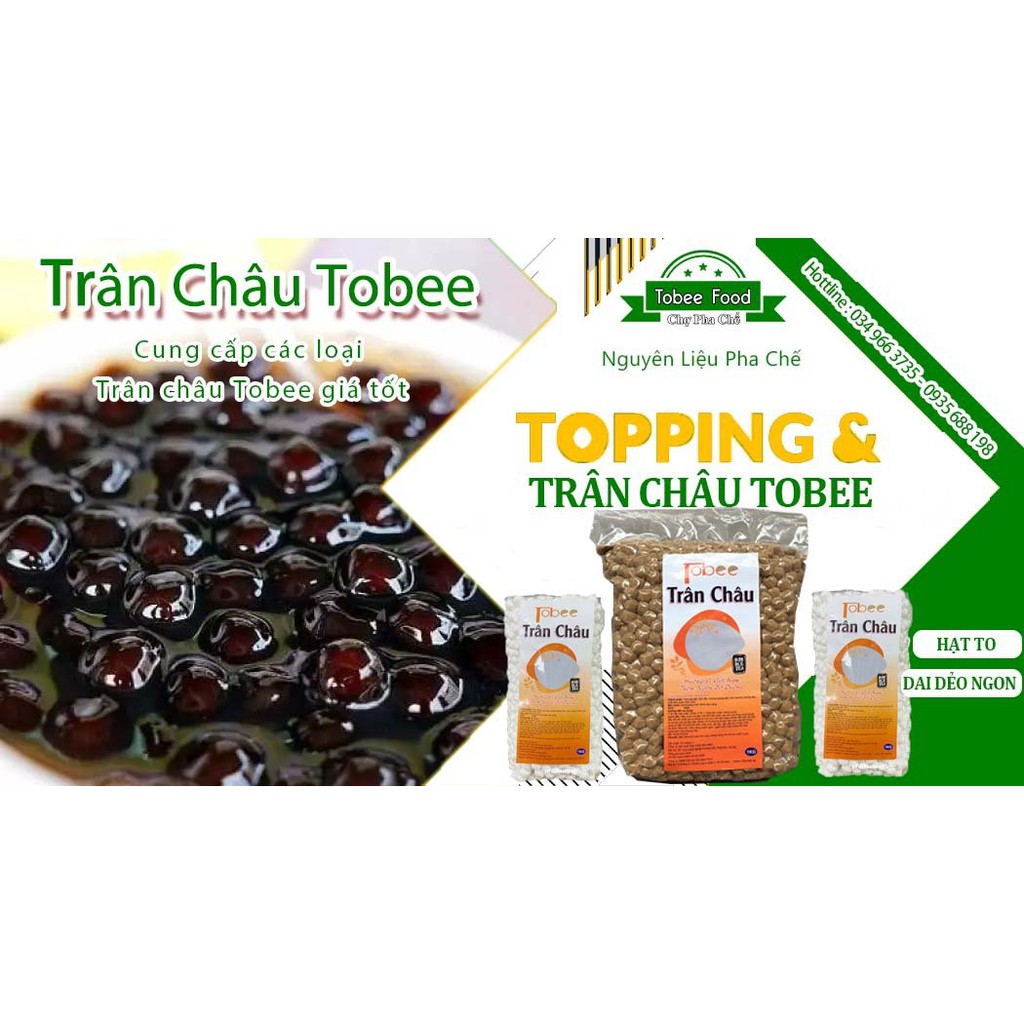 Trân châu Tobee 1Kg Caramel, Trắng làm trà sữa trân châu siêu ngon