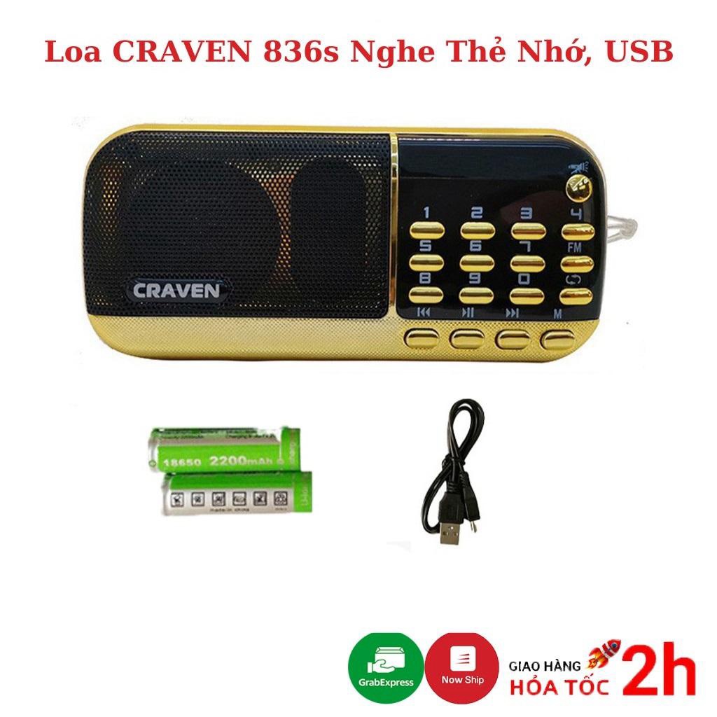 Loa Đài Craven 836s Nghe Thẻ Nhớ, USB, FM, Máy Nghe Nhạc Mini Tắm Ngôn Ngữ Caraven, Pin Siêu Trâu - Bh 6 Tháng
