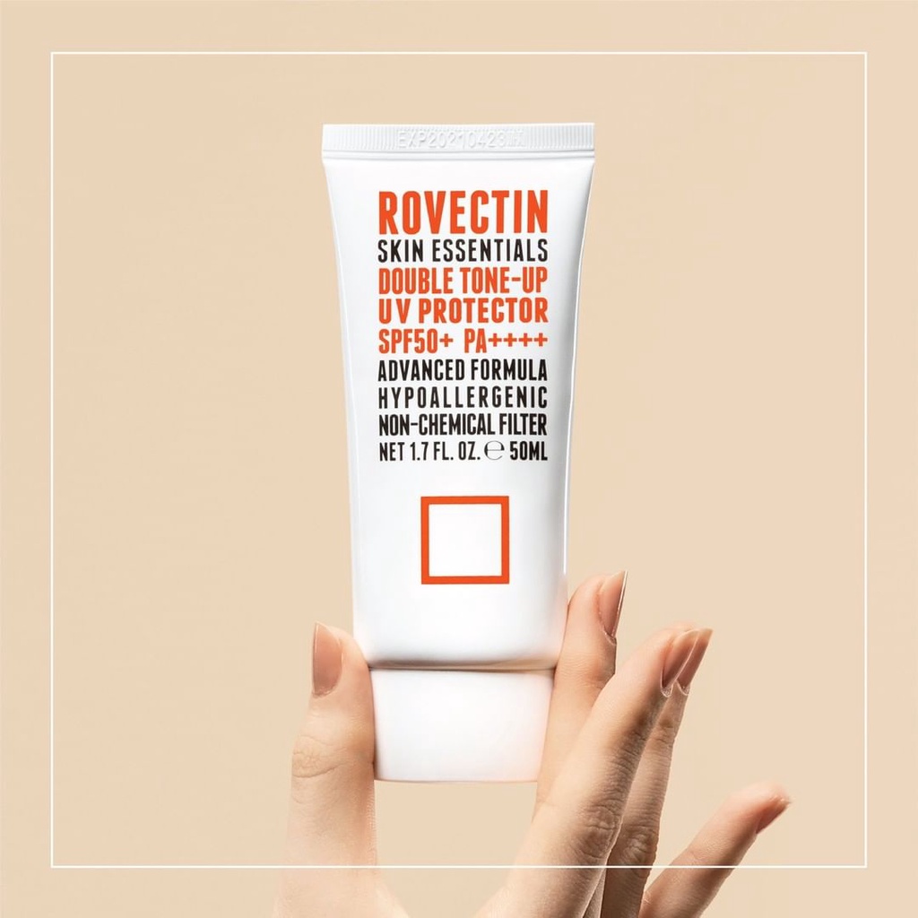 Kem chống nắng vật lý nâng tone ROVECTIN Skin Essentials Double Tone-up UV Protector SPF 50+ PA++++ 50ml - Ninishop