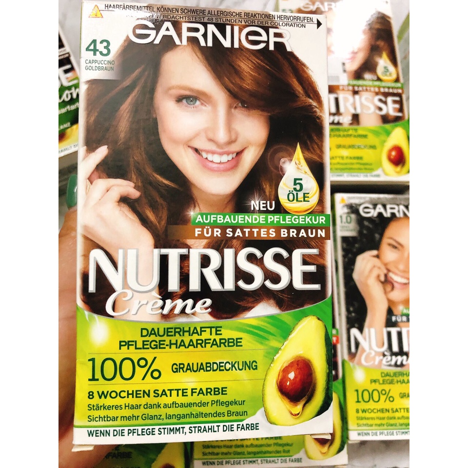 THUỐC NHUỘM TÓC GARNIER NUTRISSE CREME 100% PHỦ BẠC