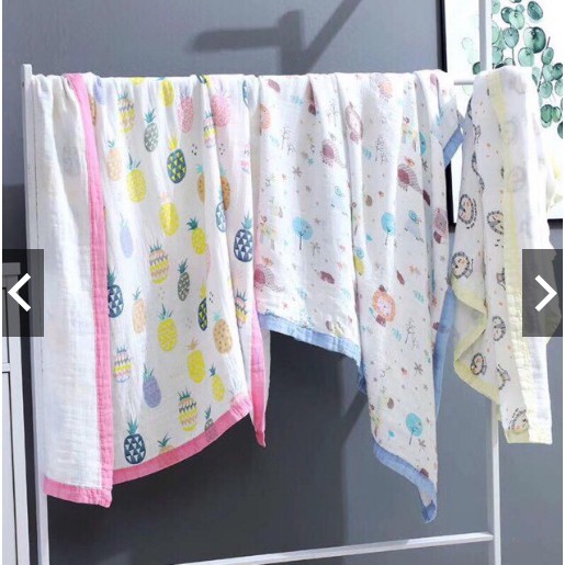 Chăn xô 4 lớp bo viền cực đẹp 110*110cm