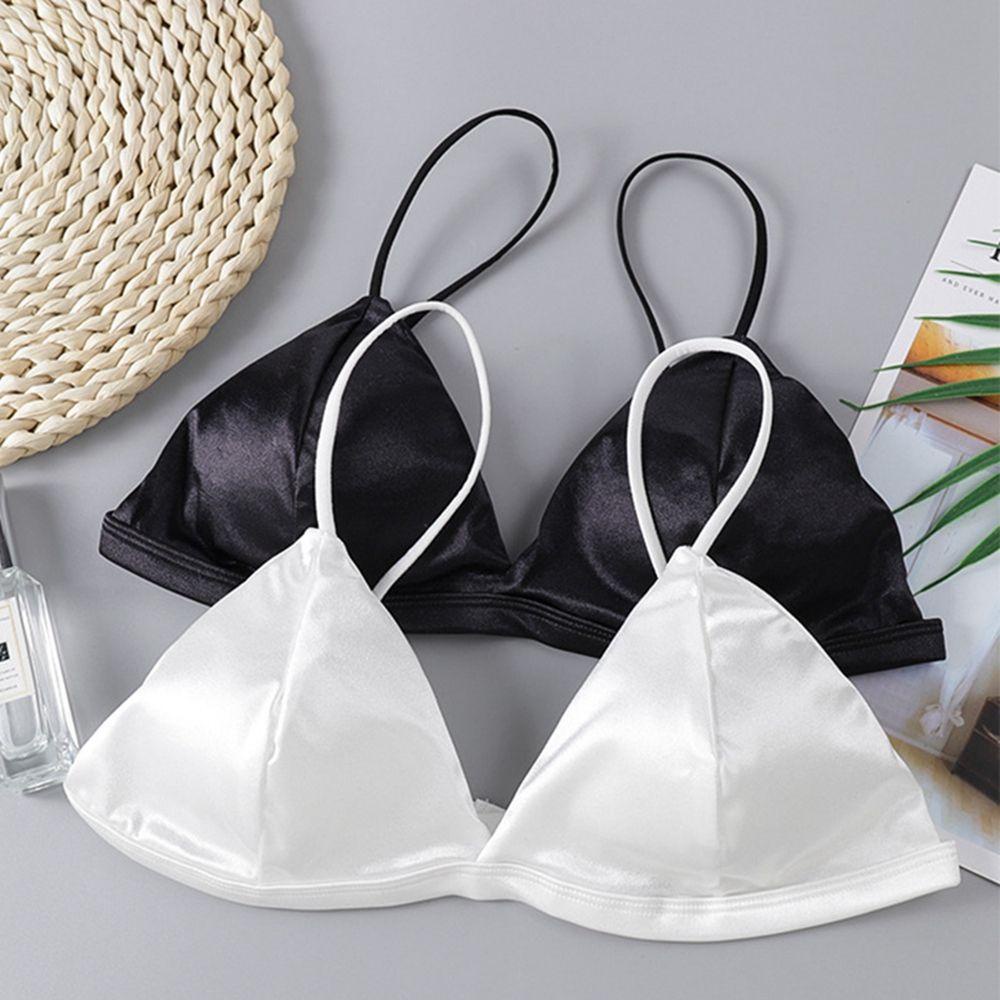 Áo Ngực Satin Không Gọng Không Đường May Chống Sag Cho Nữ