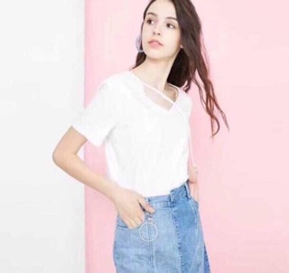 Áo cổ tim lồng khoen VNXK