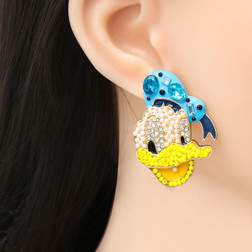 Khuyên Tai Dạng Hạt Hình Chú Vịt / Bò Sữa Cổ Điển Cho Nữ|Khuyên Tai Dáng Dài Phong Cách Hàn Quốc