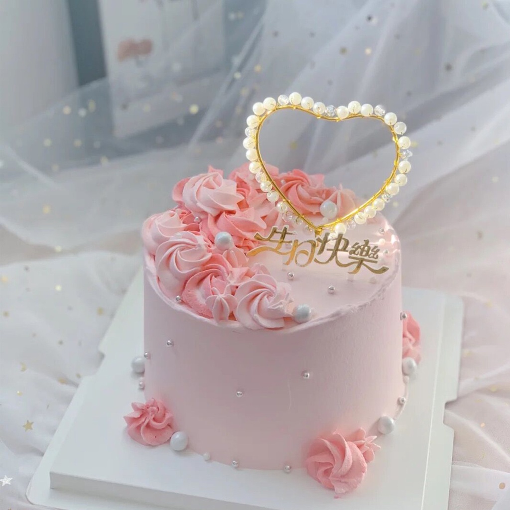 Topper Cắm Trang Trí Bánh Kem Có Đèn LED Hình Trái Tim