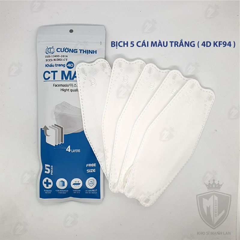 [CHÍNH HÃNG] Khẩu Trang 4D Mask KF94 Công Nghệ Dập Hàn Quốc ( Bịch 5 Cái ) - Hàng Chính Hãng Công Ty Cường Thịnh