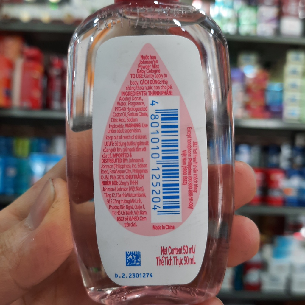Nước hoa hương phấn hoa Johnson's baby 50ml.