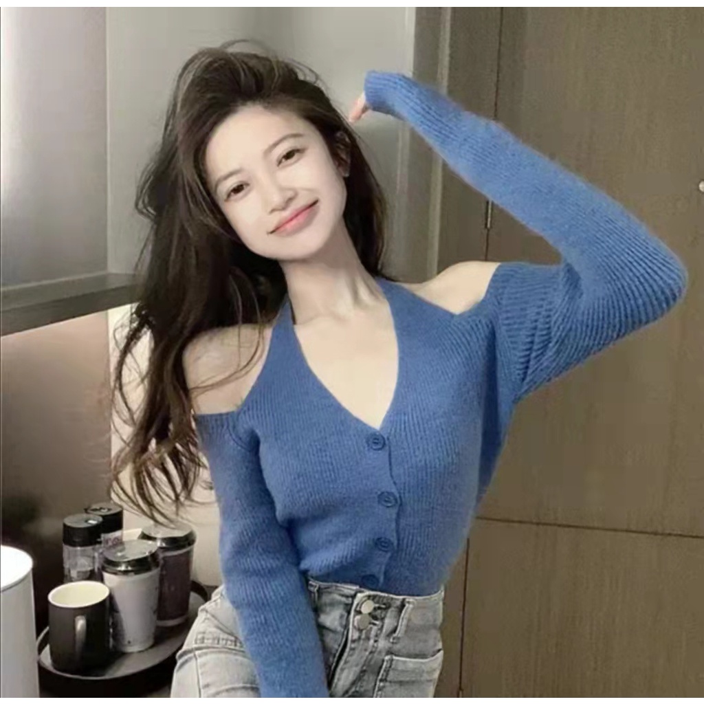 Áo thun tay dài hở vai màu sắc thời trang cho nữ