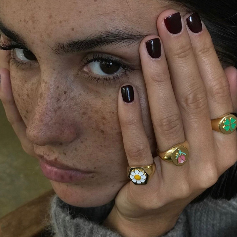 Nhẫn Hở Hình Hoa Cúc Phong Cách Âu Mỹ