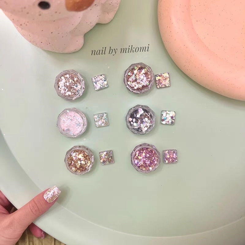 Set nhũ 6 màu Hàn Quốc trang trí móng